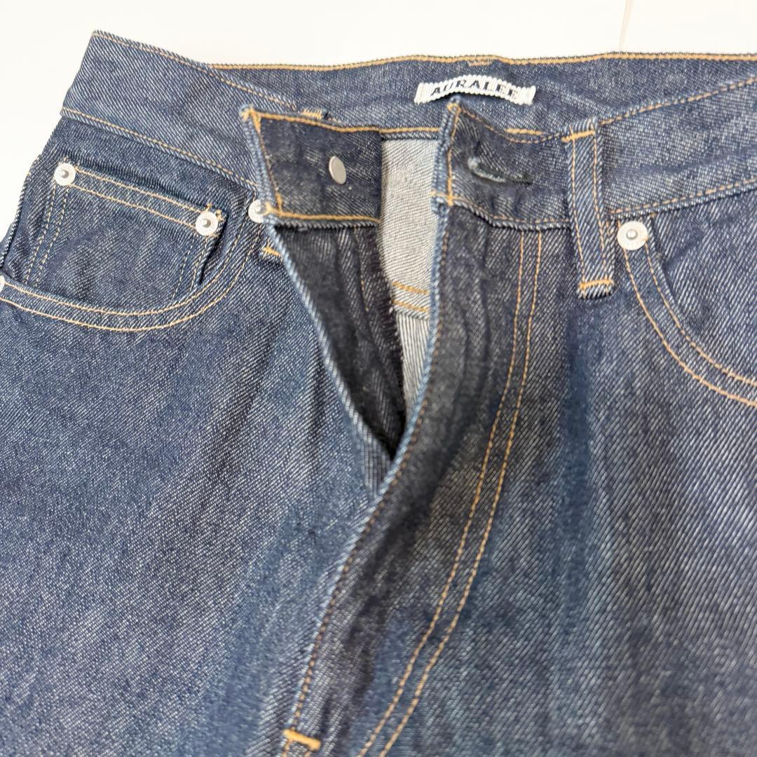 美品　オーラリー　HARD TWIST DENIM 5P PANTSデニムパンツ