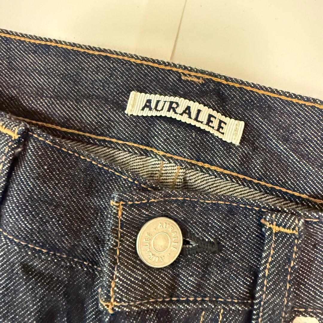 美品　オーラリー　HARD TWIST DENIM 5P PANTSデニムパンツ