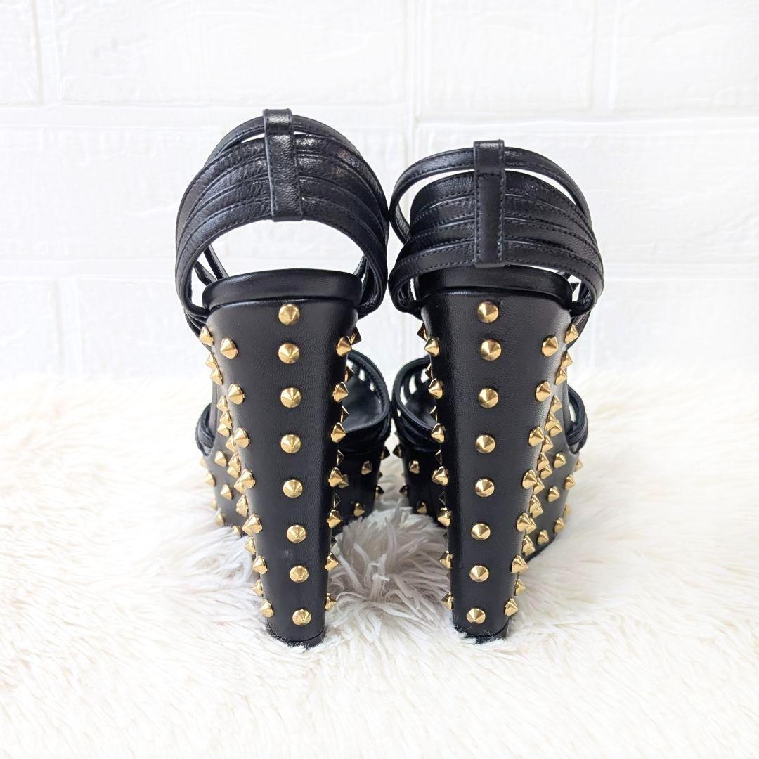 ✨美品✨GUCCI グッチ アンクルストラップ スタッズ サンダル ブラック