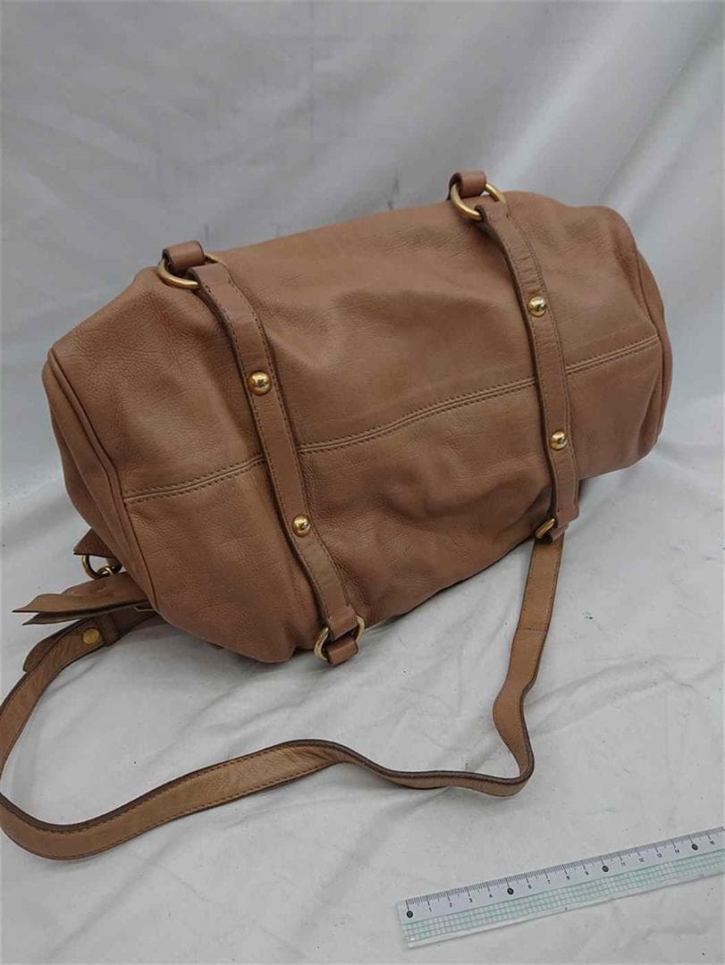 ◎ミュウミュウ レザー 2WAYショルダーバッグ ベージュ系 レディース