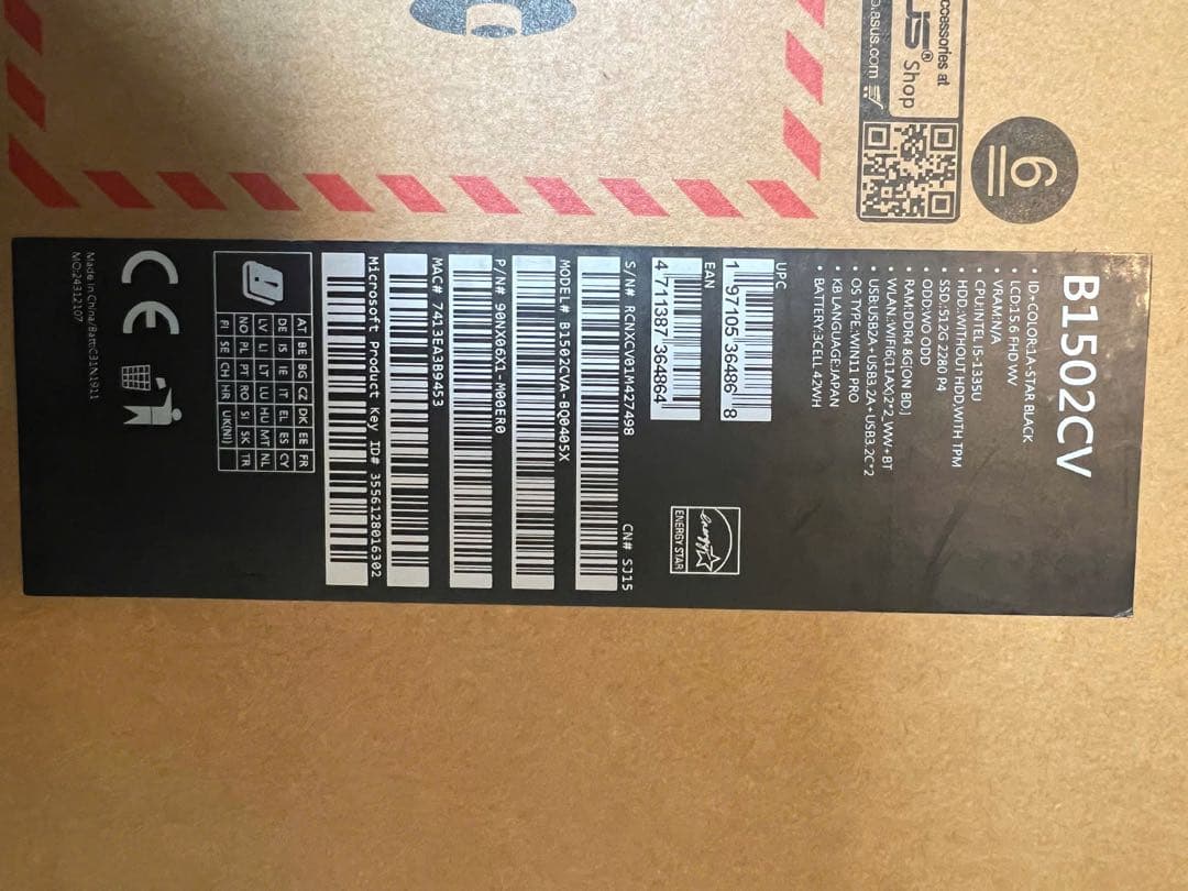 Windowsノート本体 ASUS ExpertBook