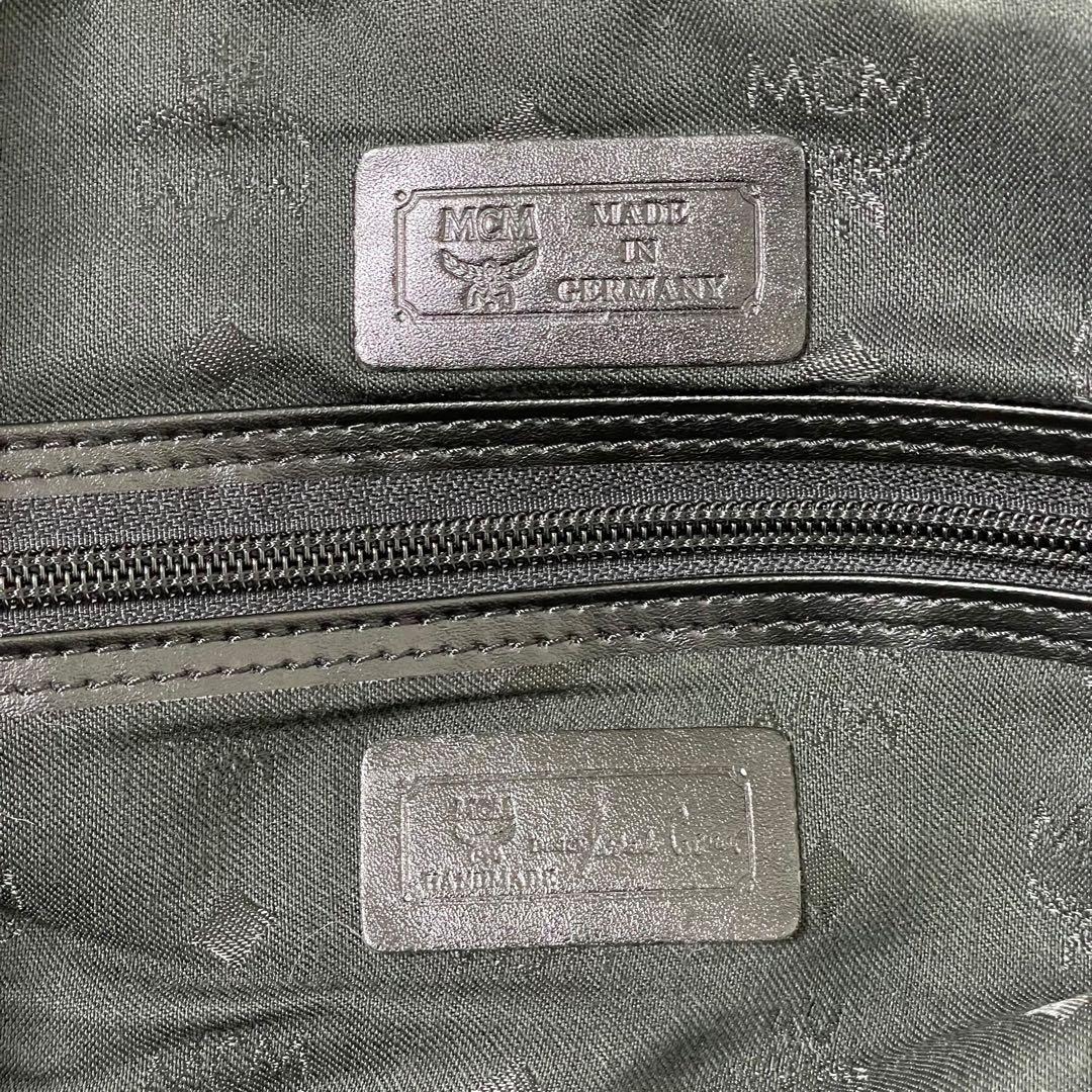 美品 MCM エムシーエム ボストンバッグ 黒 ナイロン 金金具