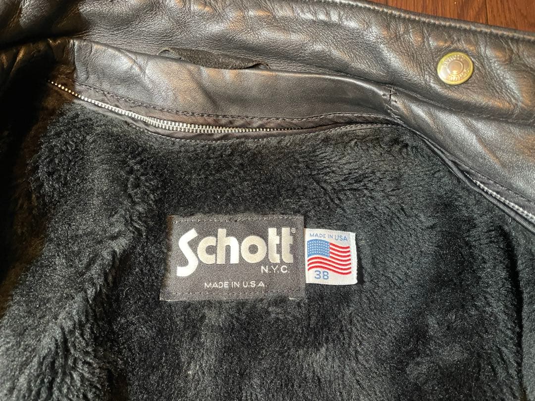 Schott 641ライダースジャケット ボアライナー付　38