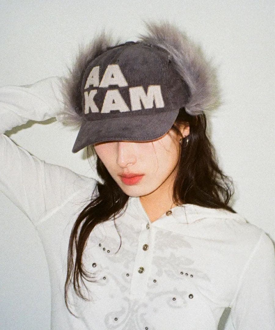 帽子 AAKAM Corduroy Trapper Cap (Gray)