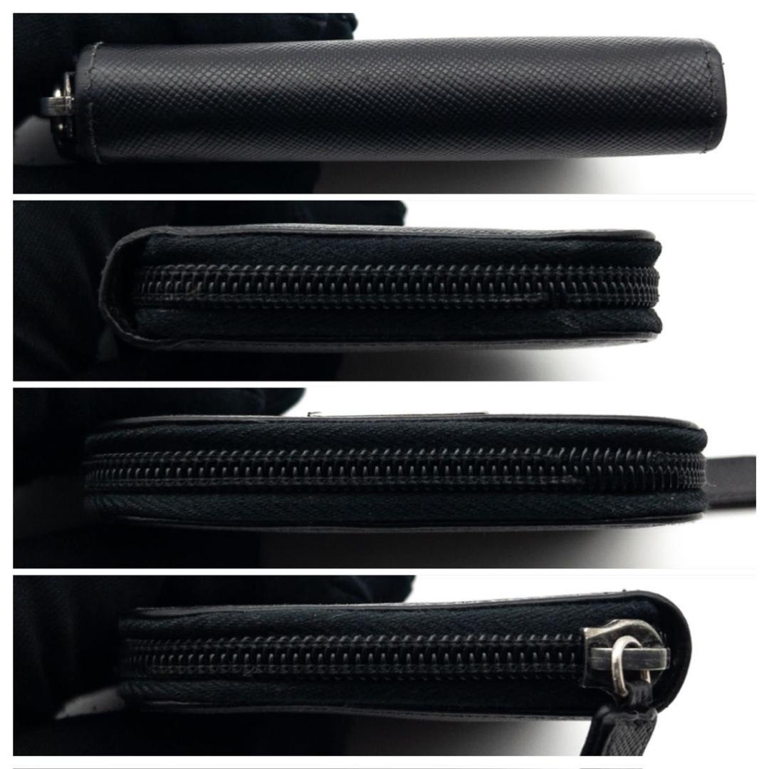 【極美品】PRADA ケース　サフィアーノレザー　トライアングルロゴ　黒