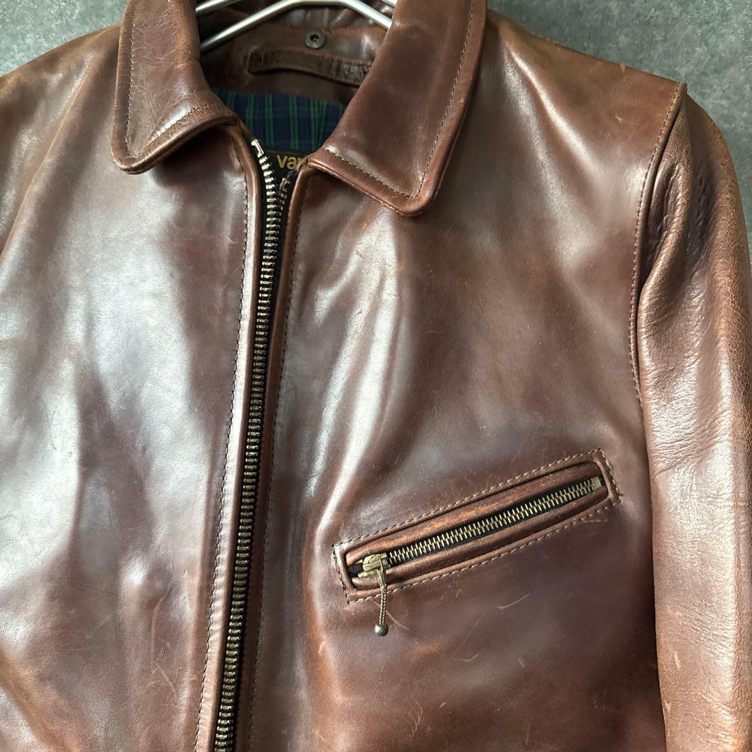 VANSON ENF ホースハイドシングルライダースジャケット 34