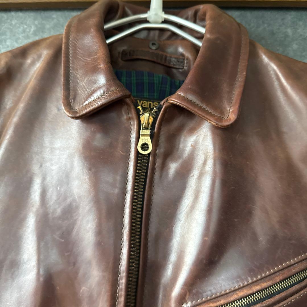 VANSON ENF ホースハイドシングルライダースジャケット 34