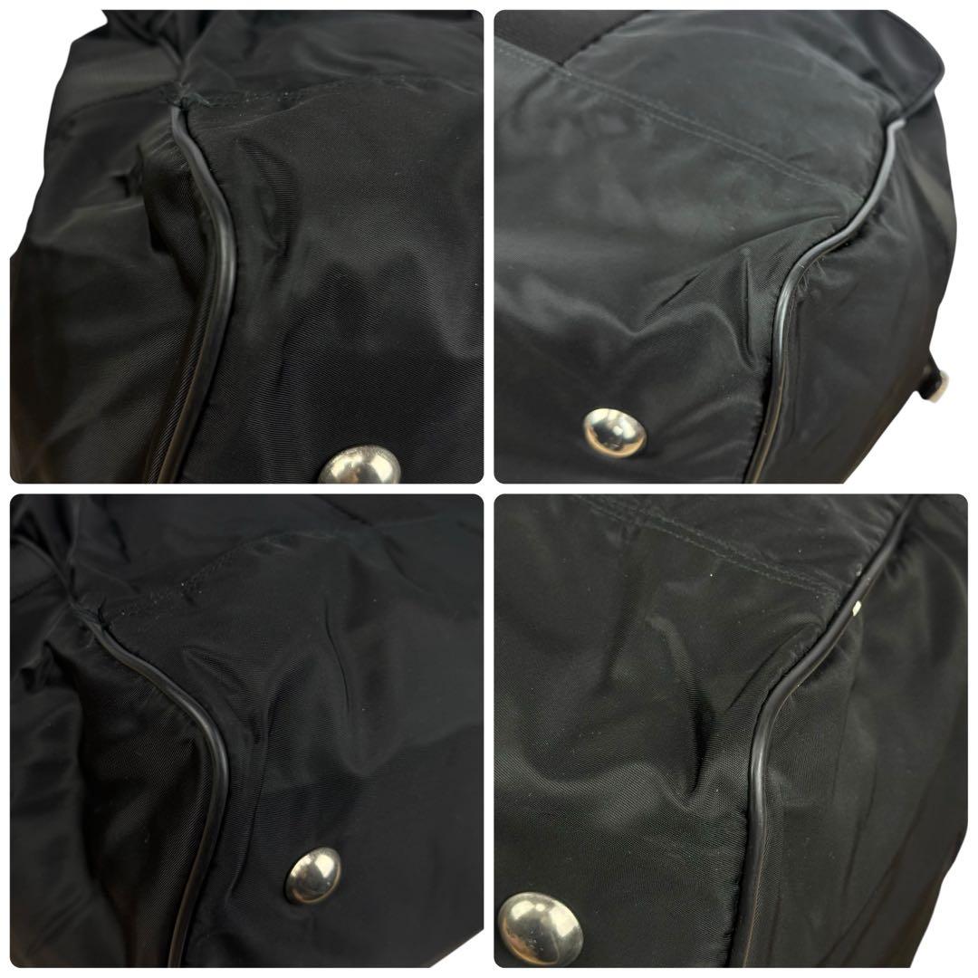 【大容量/美品】PRADA 南京錠付 ボストンバッグ ナイロン ブラック 白タグ