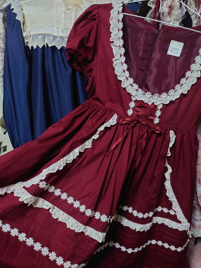Cornet ワインレッド ワンピース
