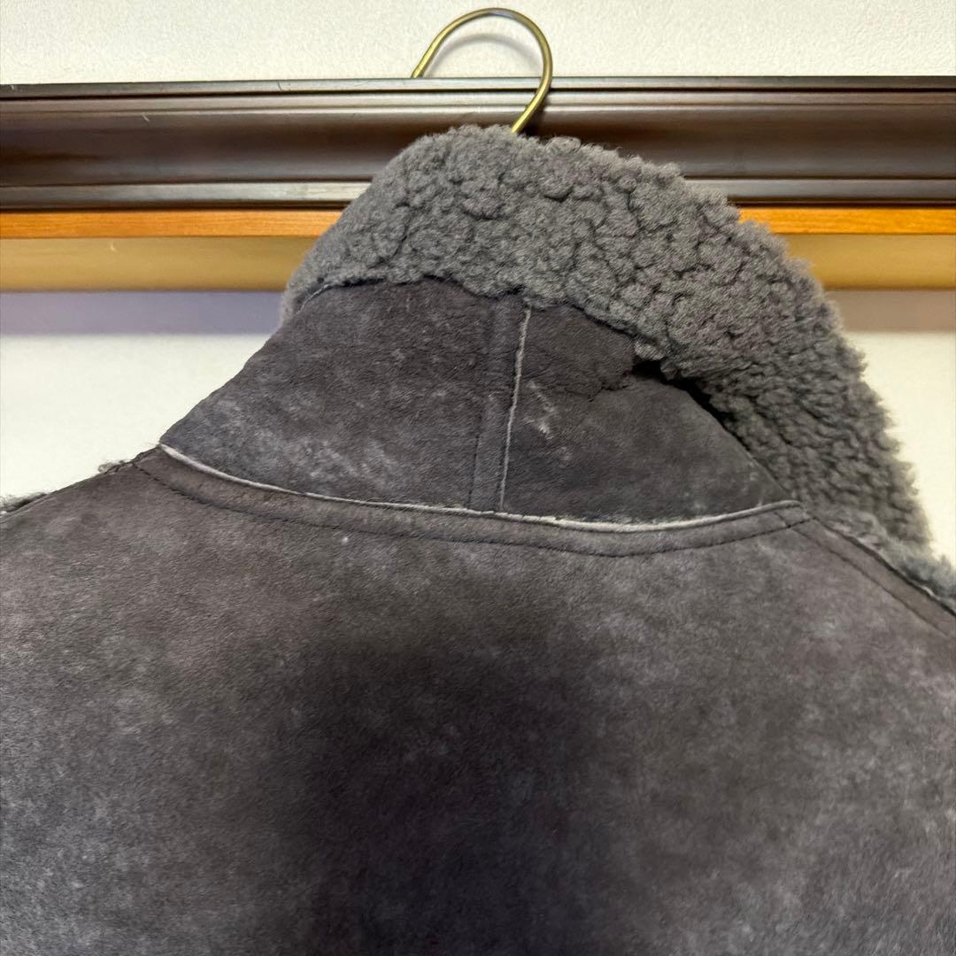 イブサンローラン　シープスキン ムートンジャケット ダークグレー