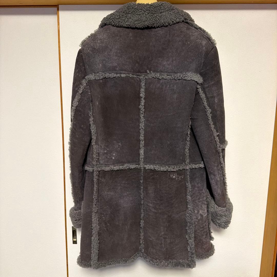 イブサンローラン　シープスキン ムートンジャケット ダークグレー