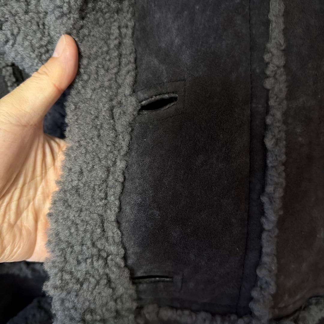 イブサンローラン　シープスキン ムートンジャケット ダークグレー