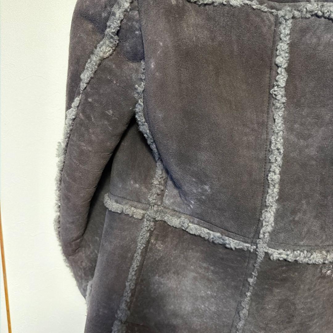 イブサンローラン　シープスキン ムートンジャケット ダークグレー