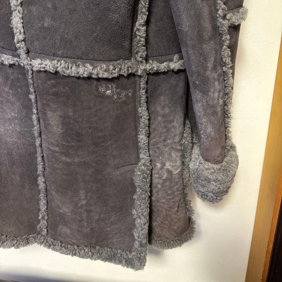 イブサンローラン　シープスキン ムートンジャケット ダークグレー