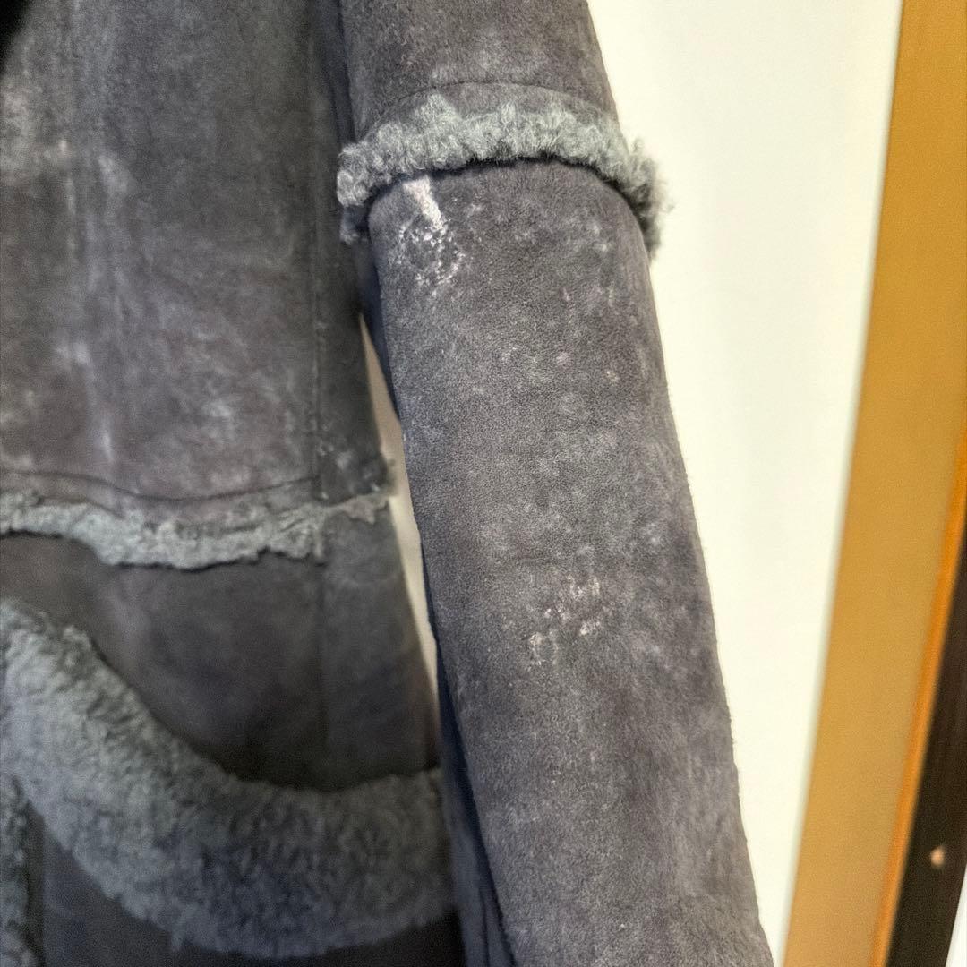 イブサンローラン　シープスキン ムートンジャケット ダークグレー