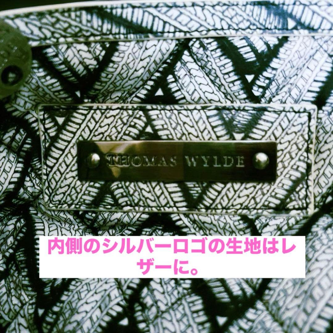 トーマスワイルドTHOMAS WILDスカル新品レザー&シルク大ショルダーバッグ