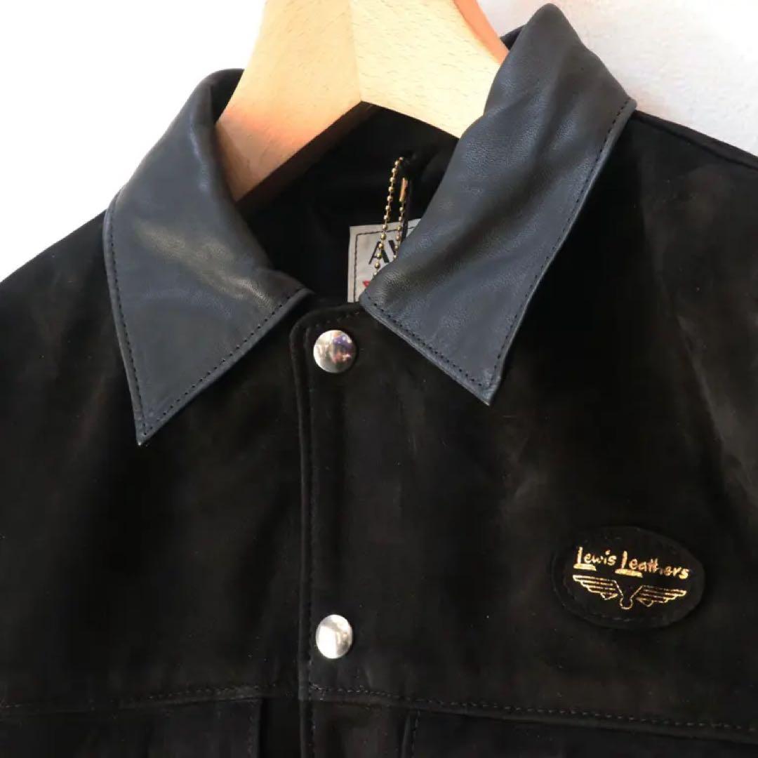 激レア ルイスレザー ウエスタンジャケット スウェード 黒 ゴールデンサイズ42