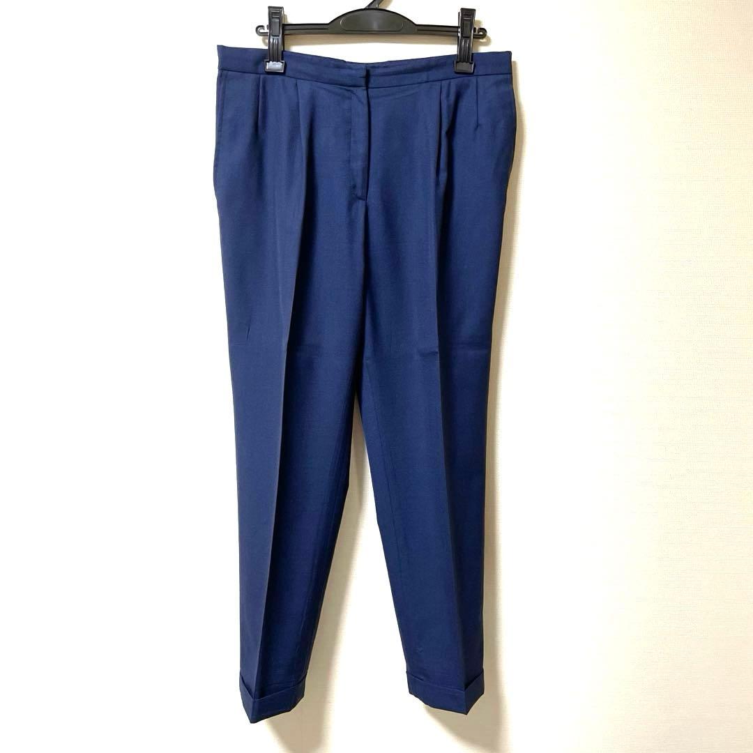 イタリア高級生地　DRAGO 11号　パンツスーツ　ブルー系　花菱　オーダー