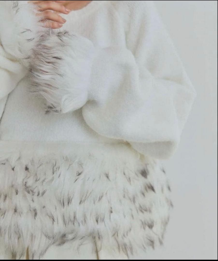 トップス andequal panel design fur knit