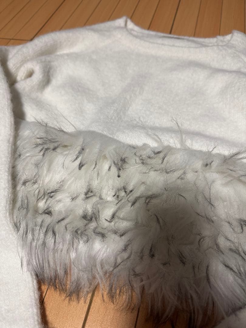 トップス andequal panel design fur knit