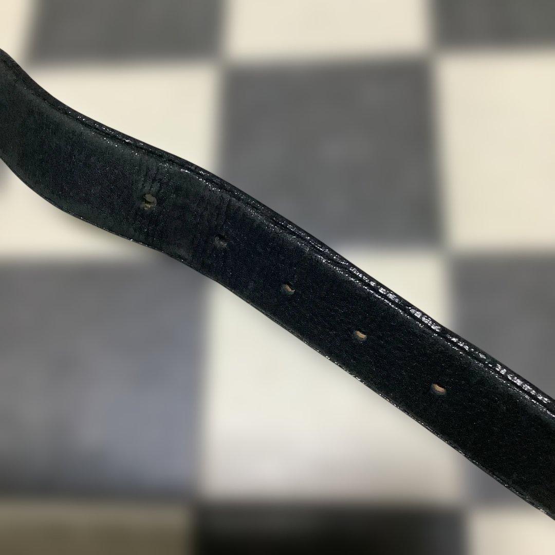 ダブルローラーシルバーバックルレザーベルト