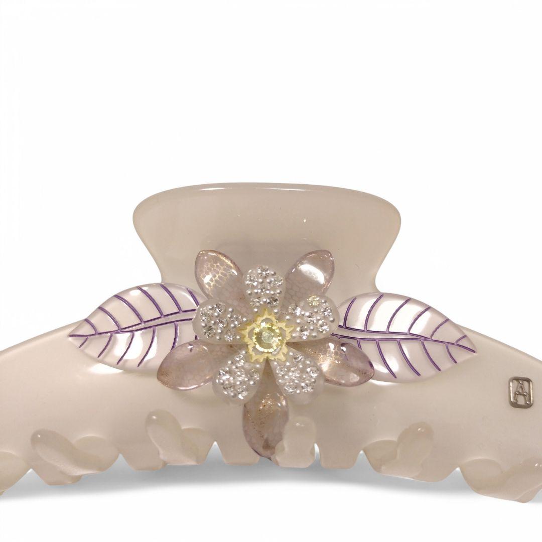 ALEXANDRE DE PARIS　ヘアクリップ L　花　フラワー　ホワイト