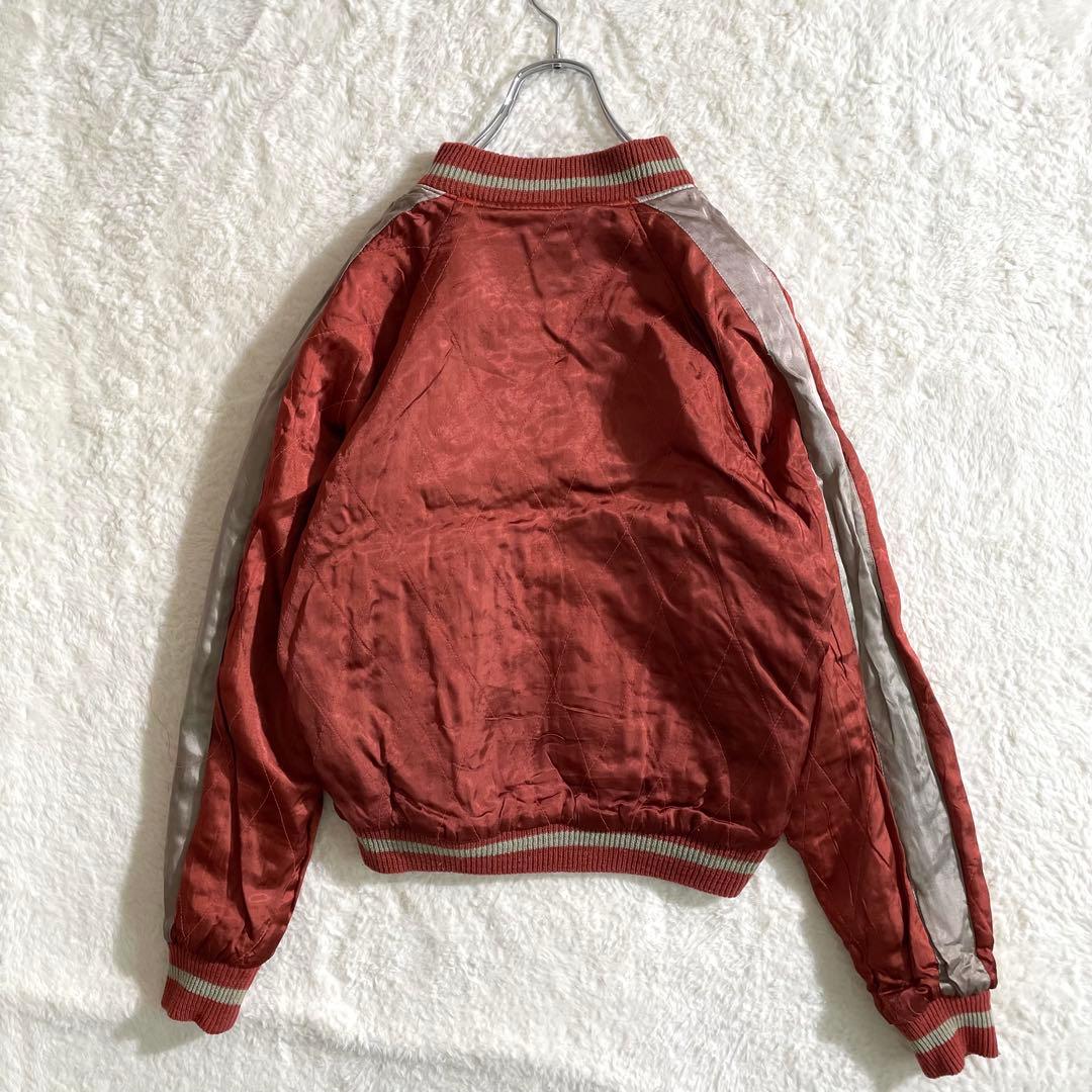 スカジャン　鷲×龍　リバーシブル　刺繍　レーヨン　CALIF　サイズM