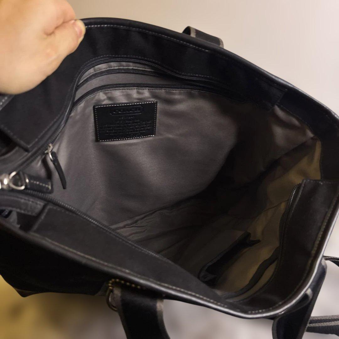 【良品】COACH コーチ　ブラック トートバッグ NFC1260-F70578