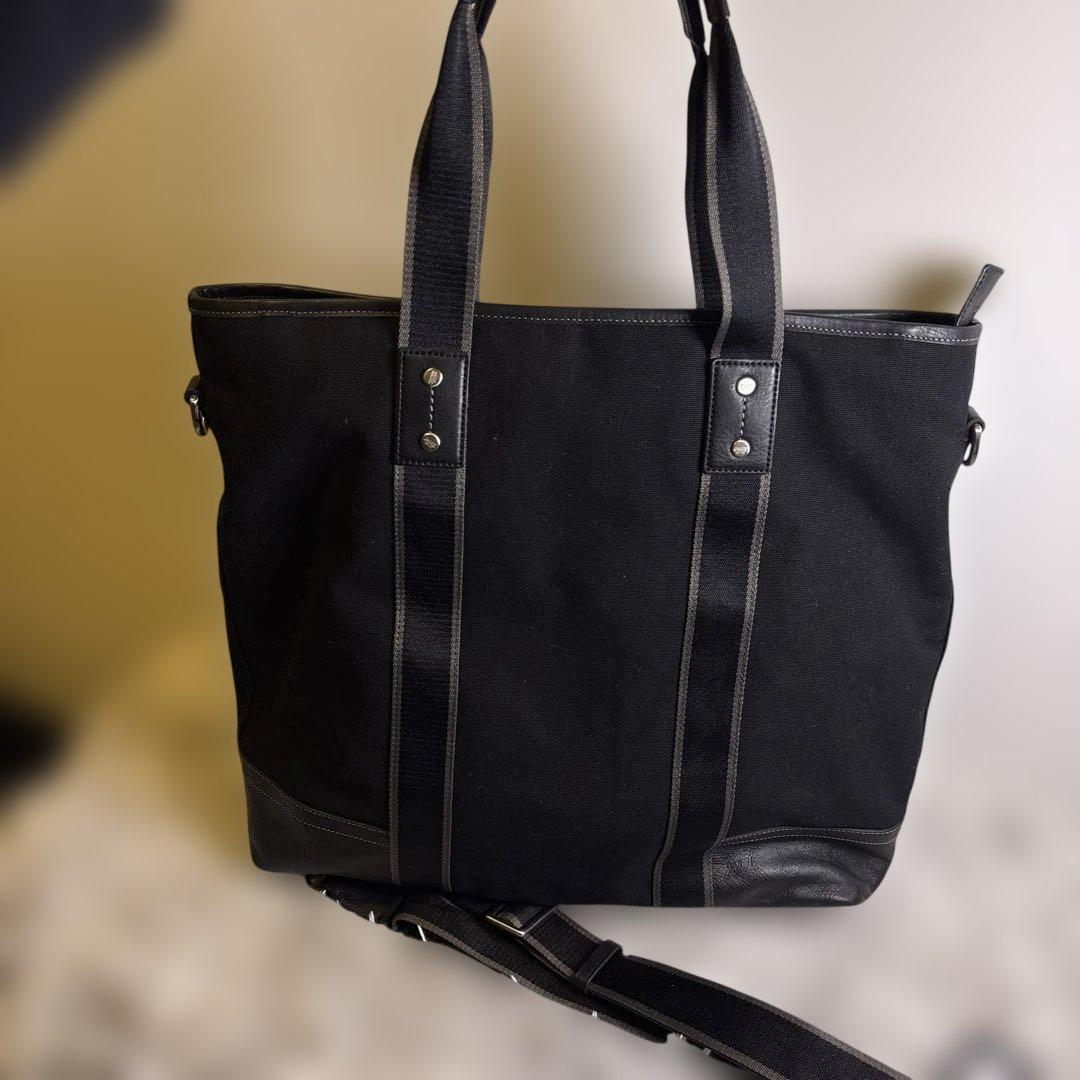 【良品】COACH コーチ　ブラック トートバッグ NFC1260-F70578