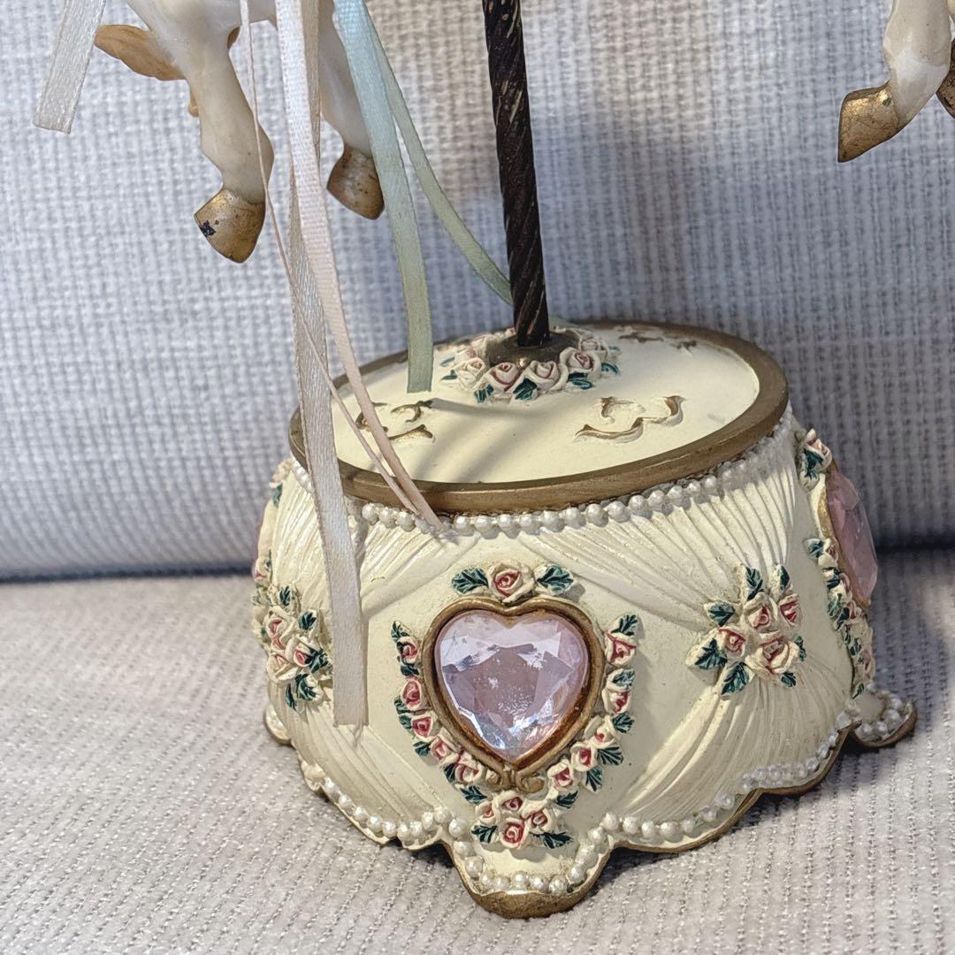 【最終値下げ】アンティーク風 白馬 メリーゴーランド オルゴール