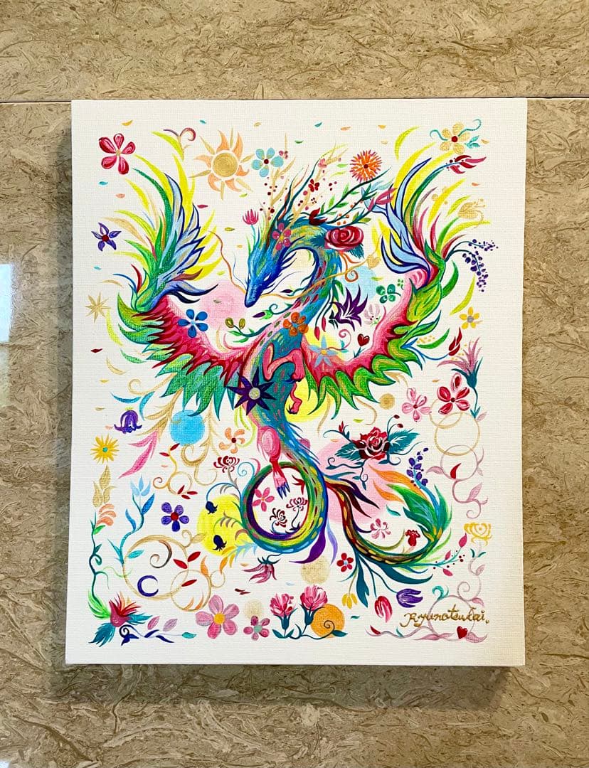 幻の花龍⑤ アクリル画 開運絵画 龍神 龍ノツカイ
