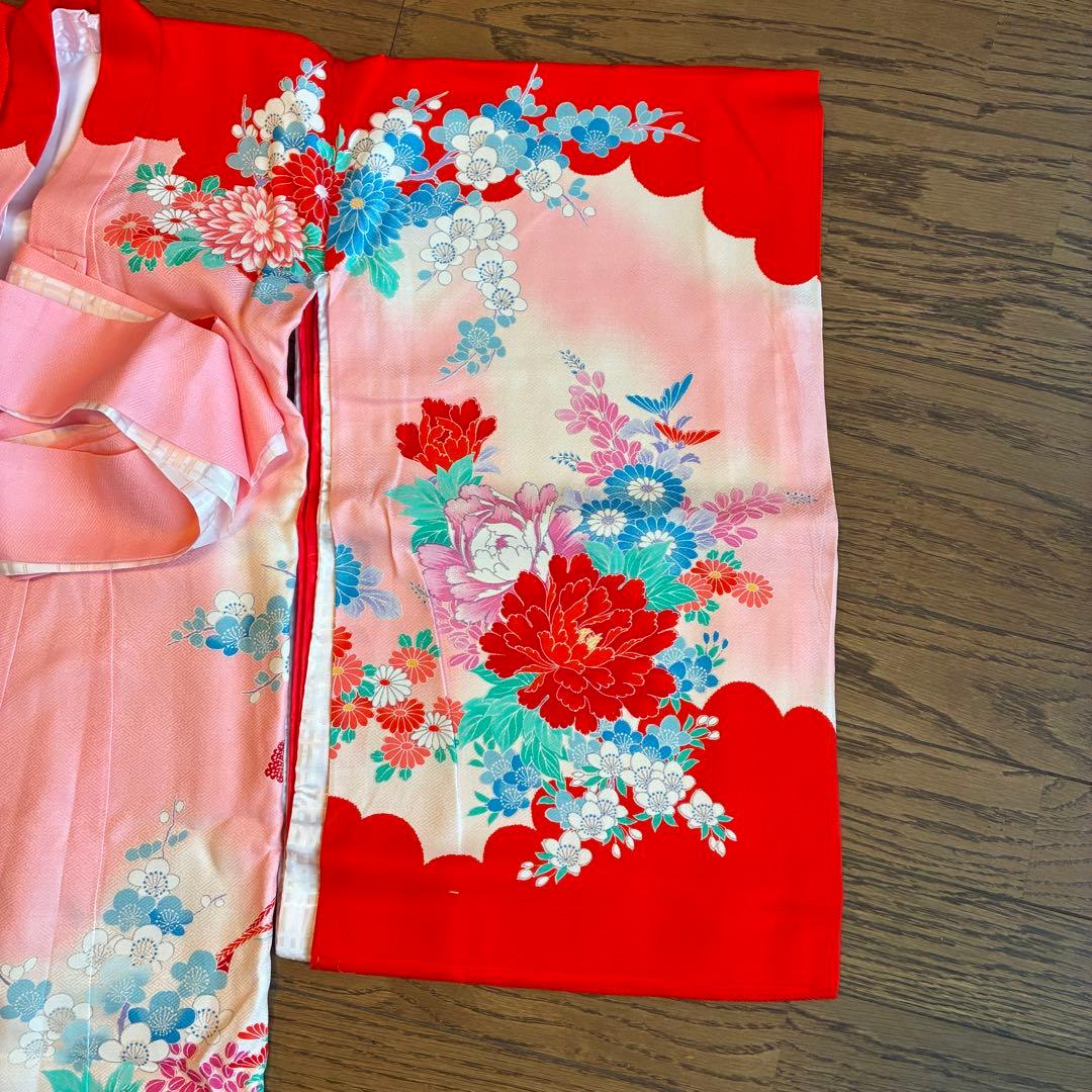 七五三　祝い着　正絹　７歳女の子着物　いろいろセット