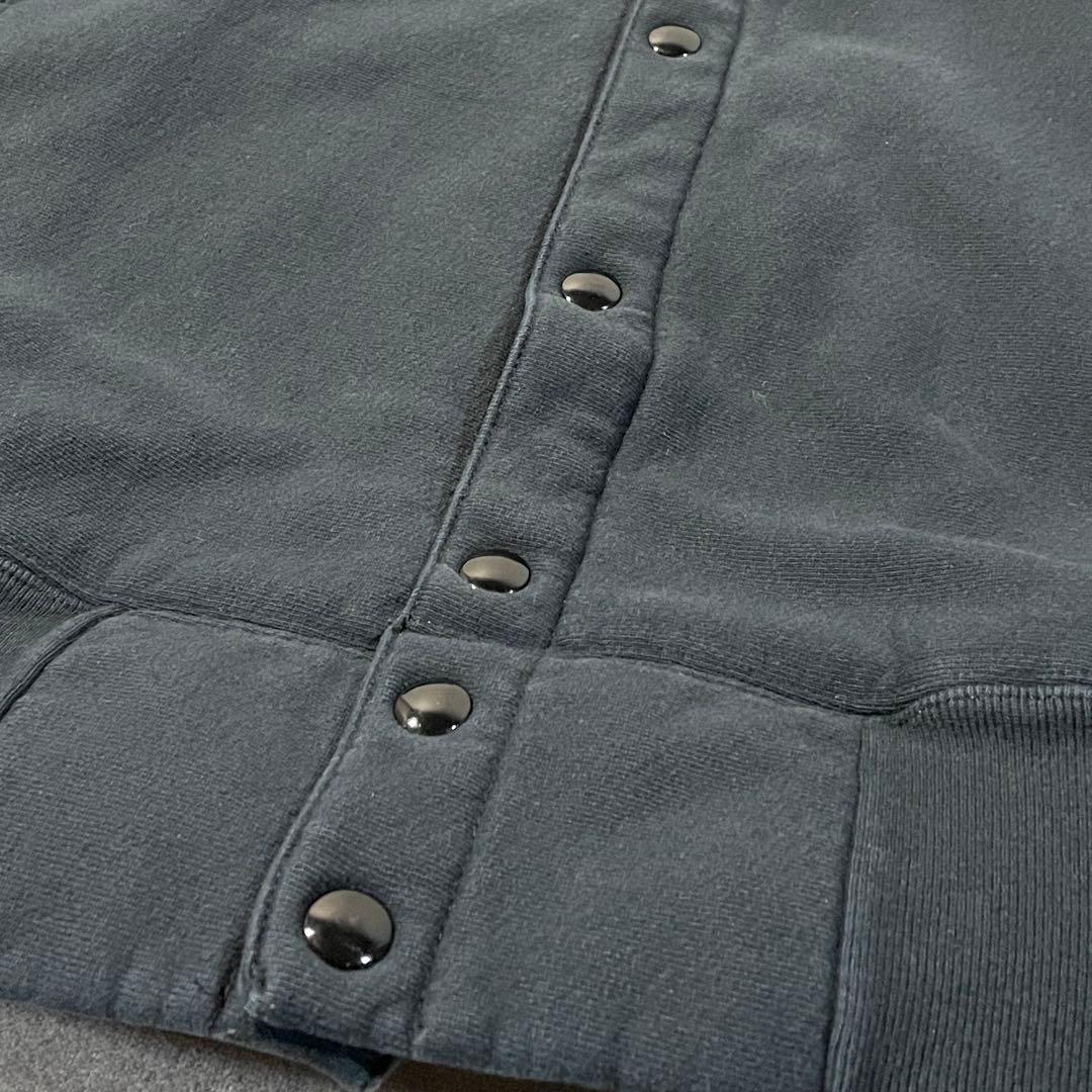 【USA製】Championリバースウィーブスナップカーディガン黒L単色タグ復刻