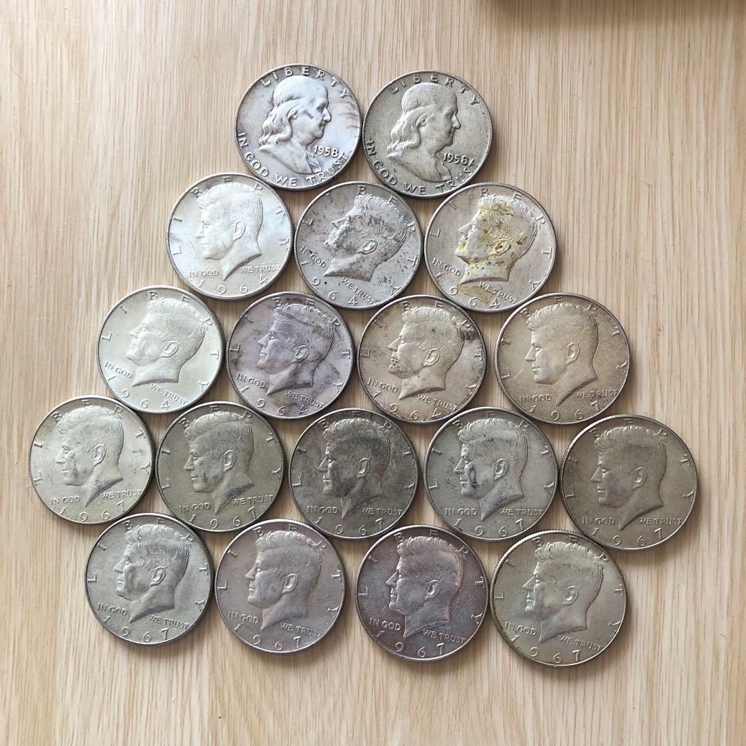 K*s様 N1517【アメリカ・銀貨】ハーフダラー　50セント　銀貨　18枚セッ