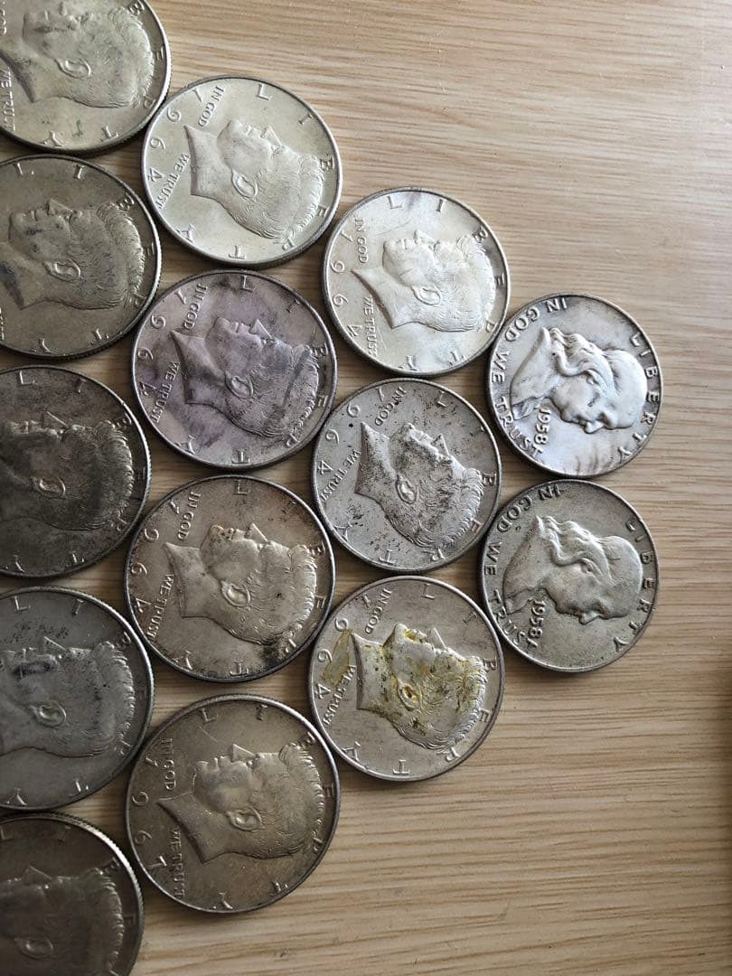K*s様 N1517【アメリカ・銀貨】ハーフダラー　50セント　銀貨　18枚セッ