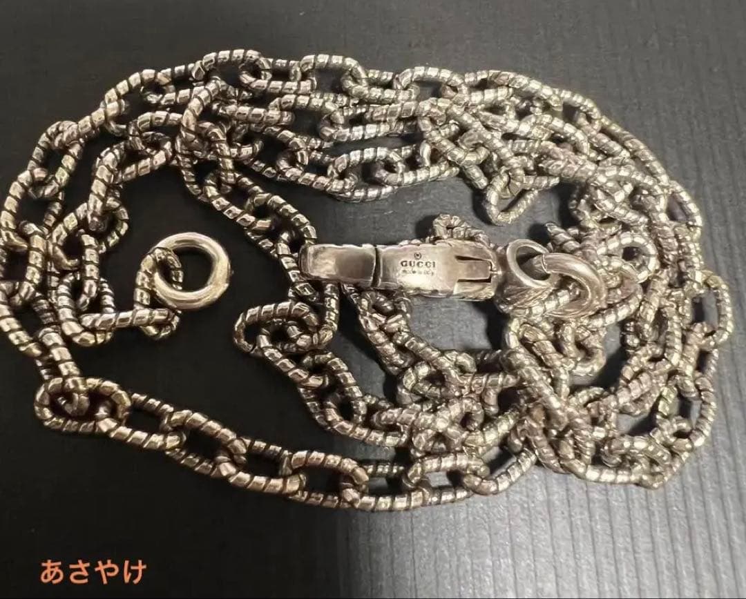 GUCCIネックレス　インターロッキングGシルバー(刻印あり)