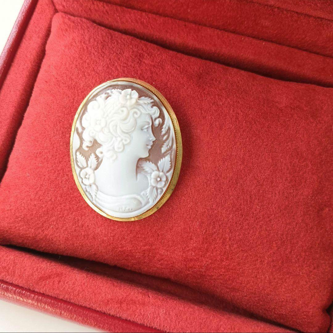 minto様　カメオ　シェルカメオ　ブローチペンダントトップ　ケース付き