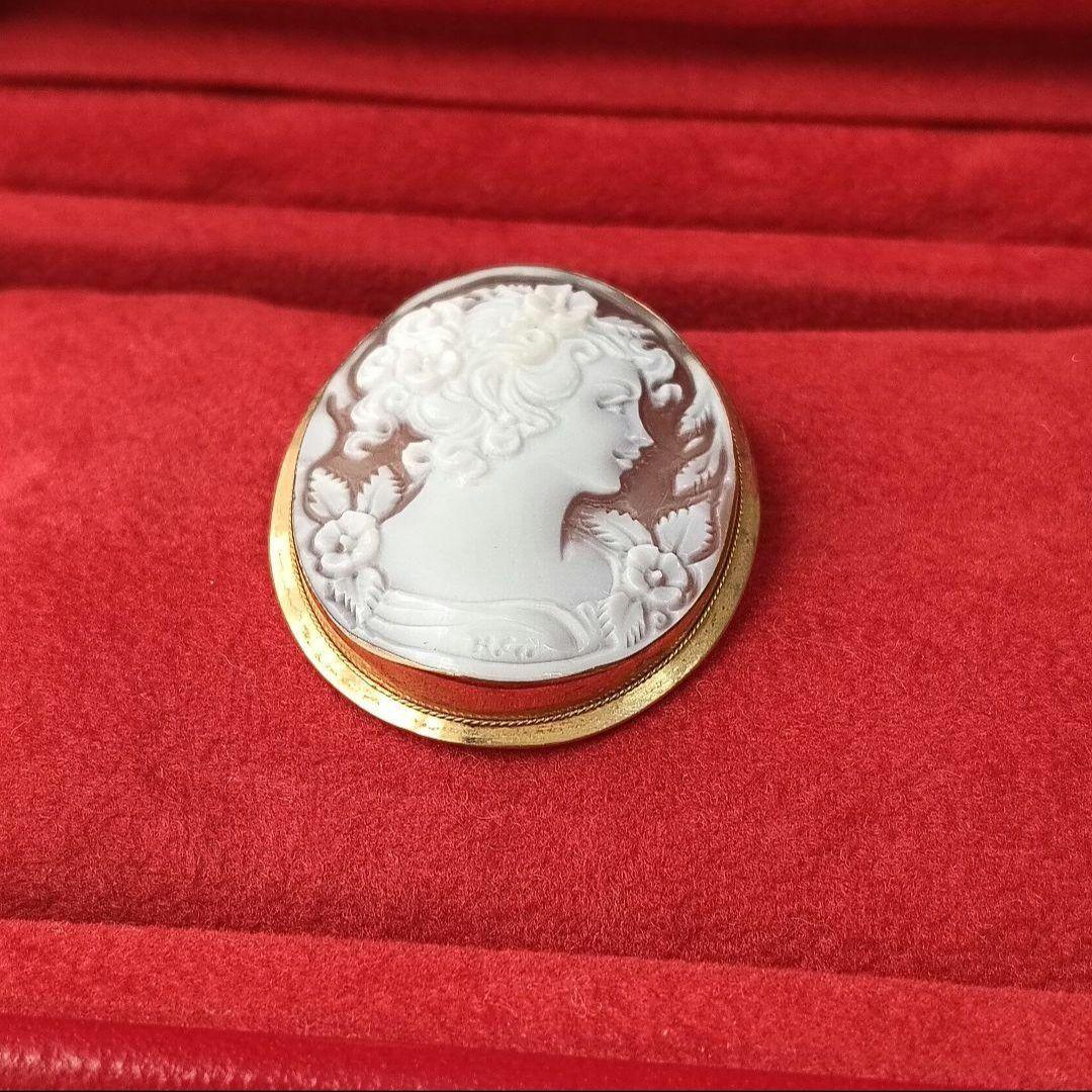 minto様　カメオ　シェルカメオ　ブローチペンダントトップ　ケース付き