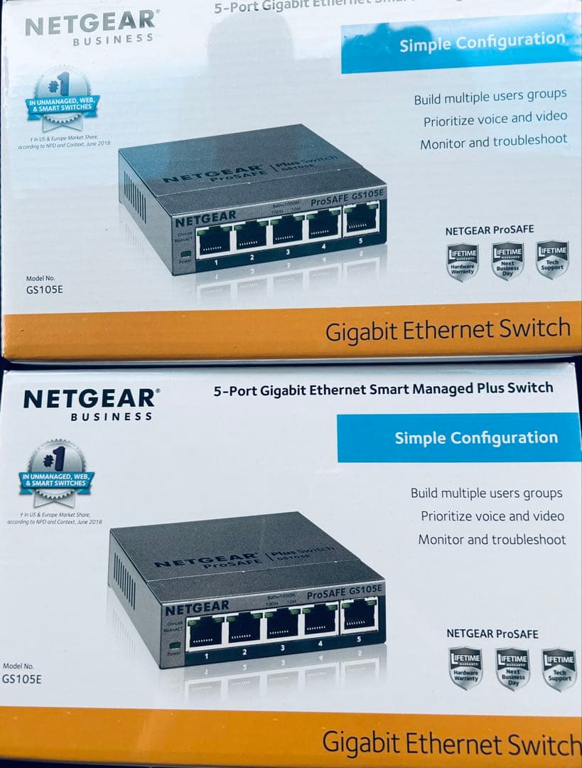 2セット新品未開封GS105E NETGEAR 5-Port