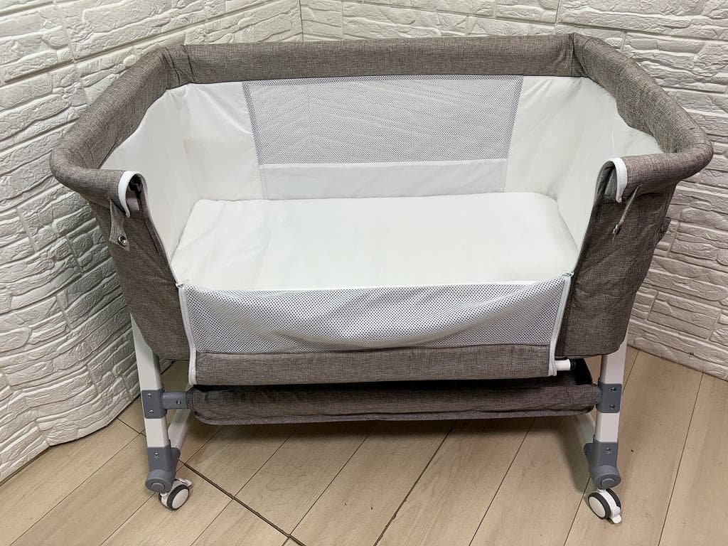 ラ*ー様 未使用 ベビーベッド 折りたたみ 高さ調整 ベッドサイド 添い寝