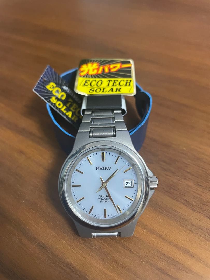 稼働品 SEIKO セイコー ソーラー チタニウムV145-0D60腕時計未使用