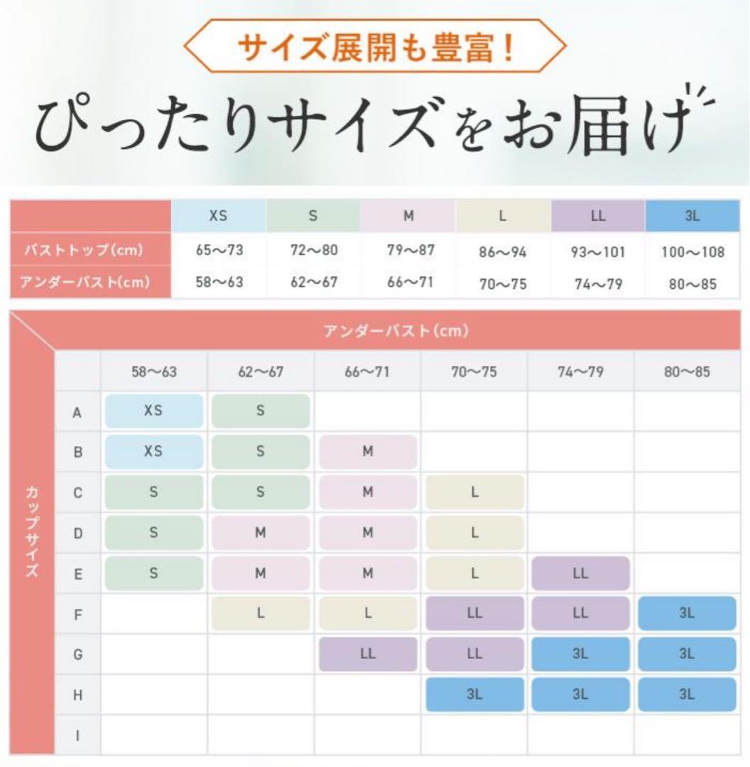 PGブラ ノンワイヤー 黒 ブラック 3L サイズ1枚