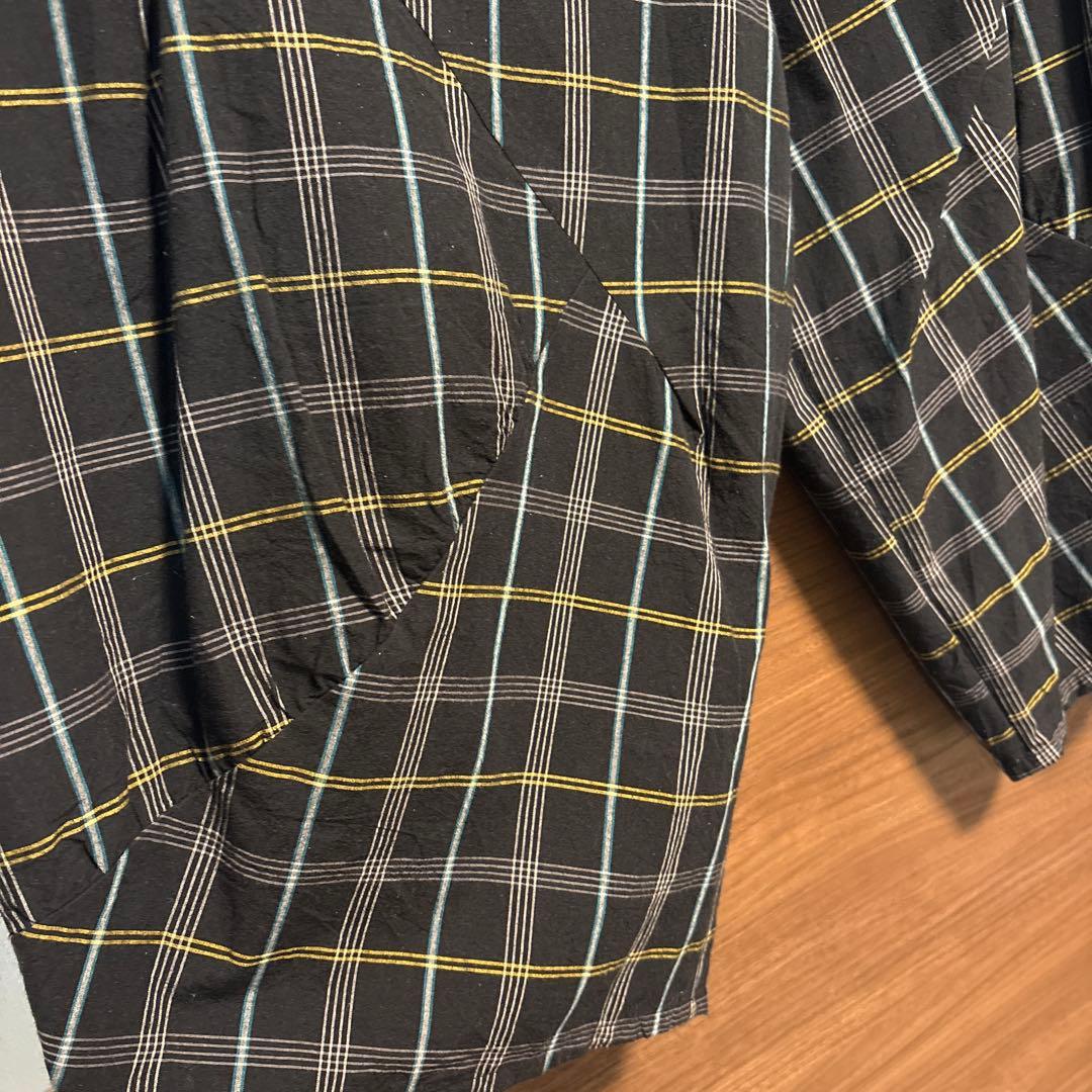 慈雨綿素材チェックパンツ