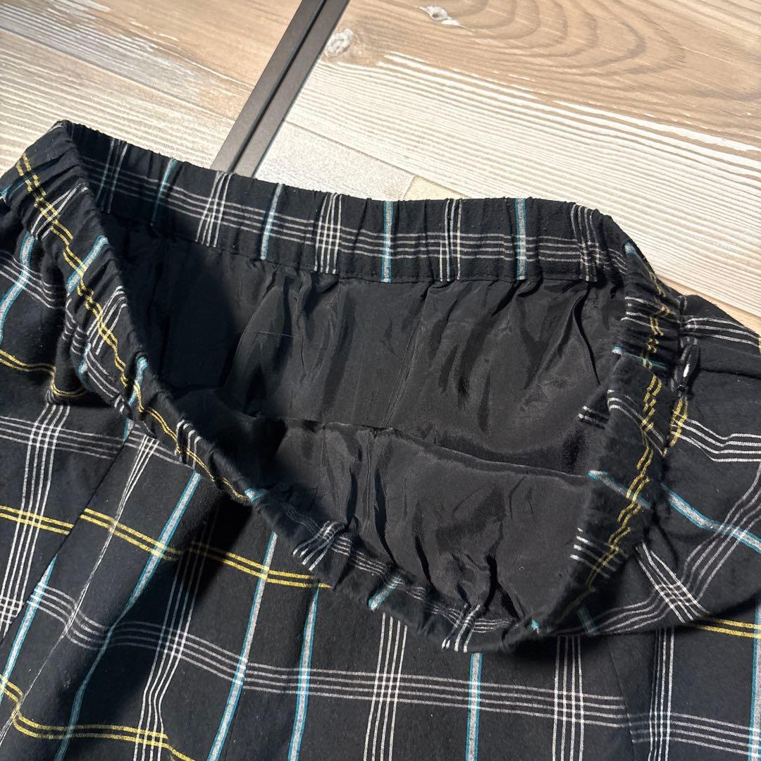 慈雨綿素材チェックパンツ