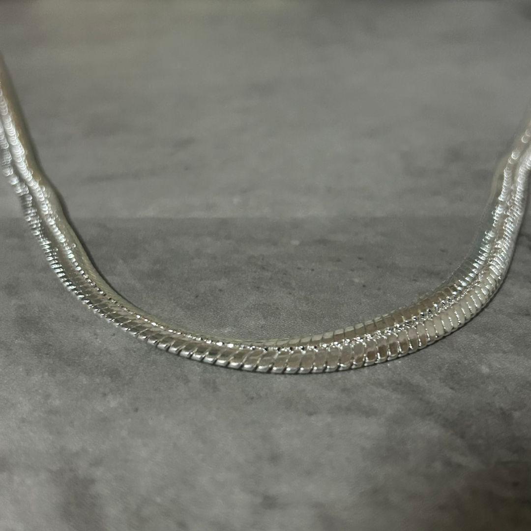 【在庫限り】シルバー925ヴィンテージスネーク　チェーンネックレス Silver