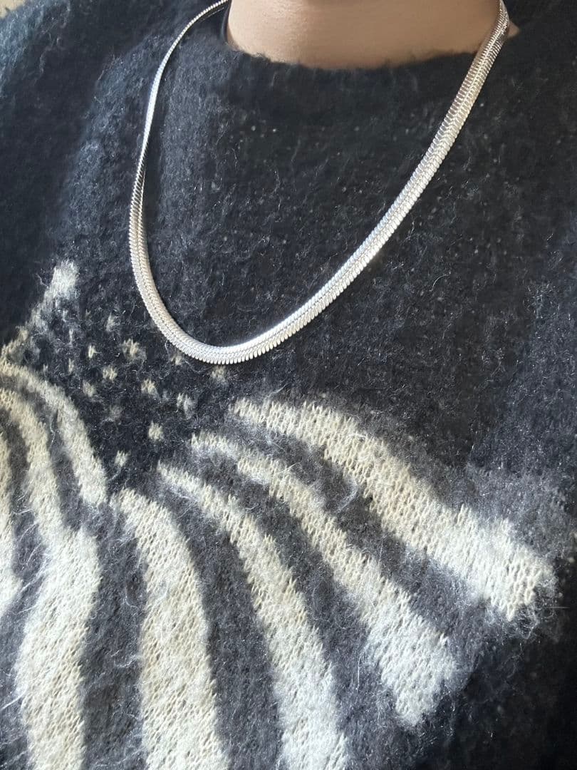 【在庫限り】シルバー925ヴィンテージスネーク　チェーンネックレス Silver