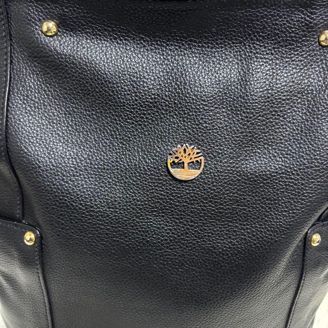 【希少】ティンバーランド　トートバッグ　レザー　ブラック　シボ革　肩掛け