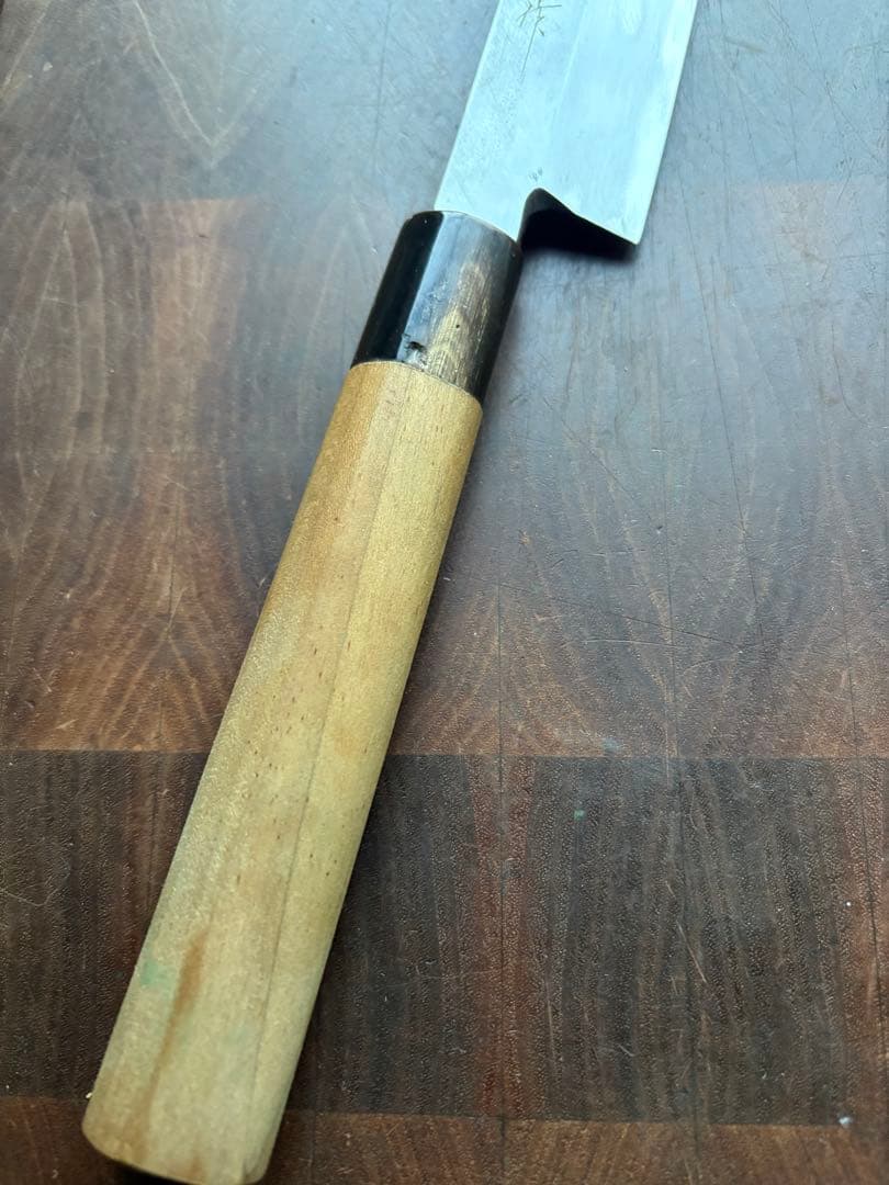 堺打刃物　月界　紋鍛錬　青鋼　柳刃　300mm 包丁　尺　和包丁　水牛朴柄