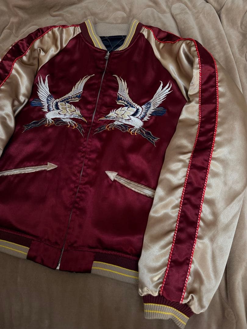 美品 ２面用 90s vintage 鷲龍 東洋 日本限定 スカジャン サテン