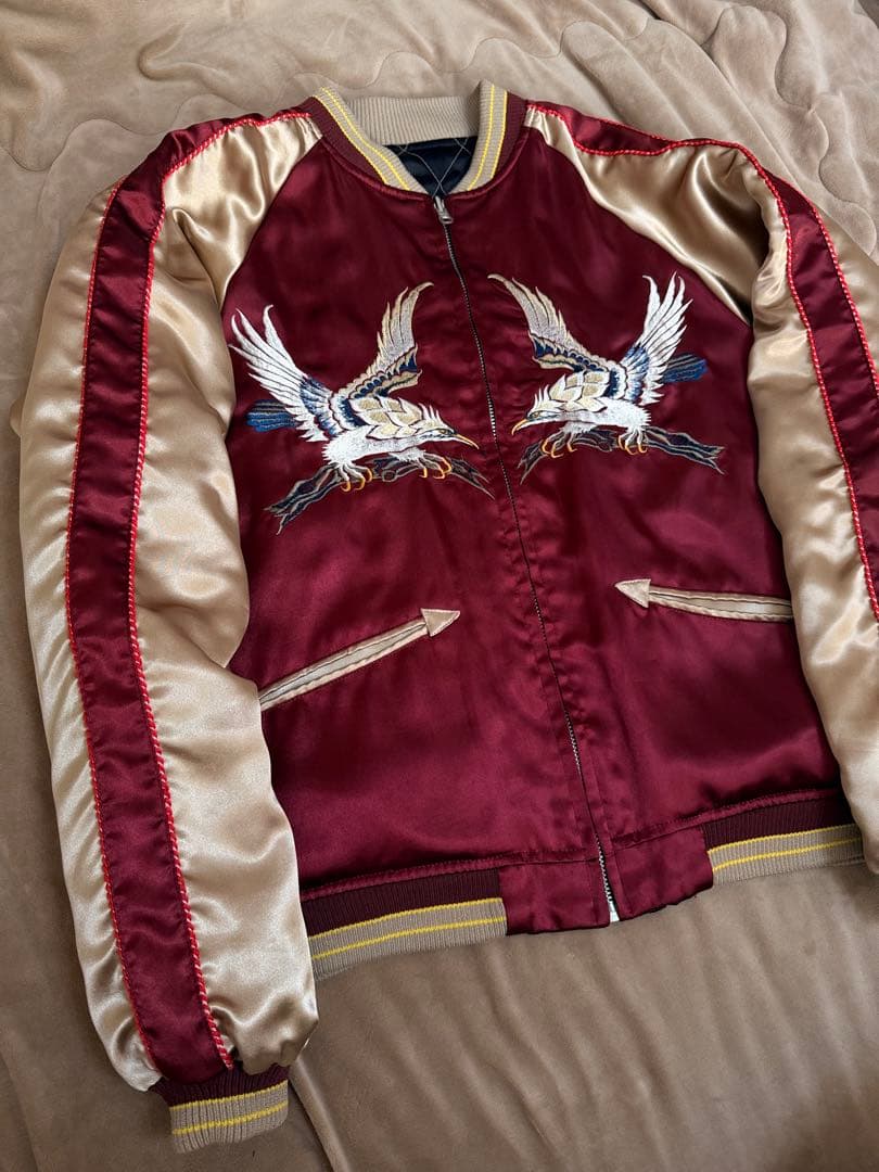 美品 ２面用 90s vintage 鷲龍 東洋 日本限定 スカジャン サテン